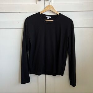 James Perse Black Crew Neck Top